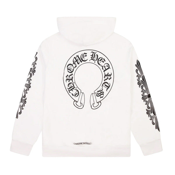Chrome Hearts Floral Horseshoe Logo Zip Up White | Kenshi