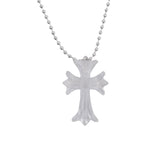 Chrome Hearts Silichrome Cross Necklace Clear
