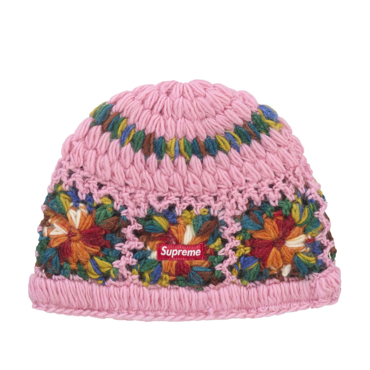 Supreme Crochet Beanie Pink