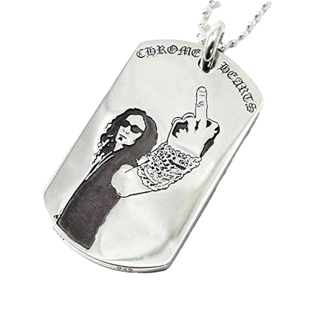 Chrome Hearts Richard Stark Flag Dog Tag (With Chain)