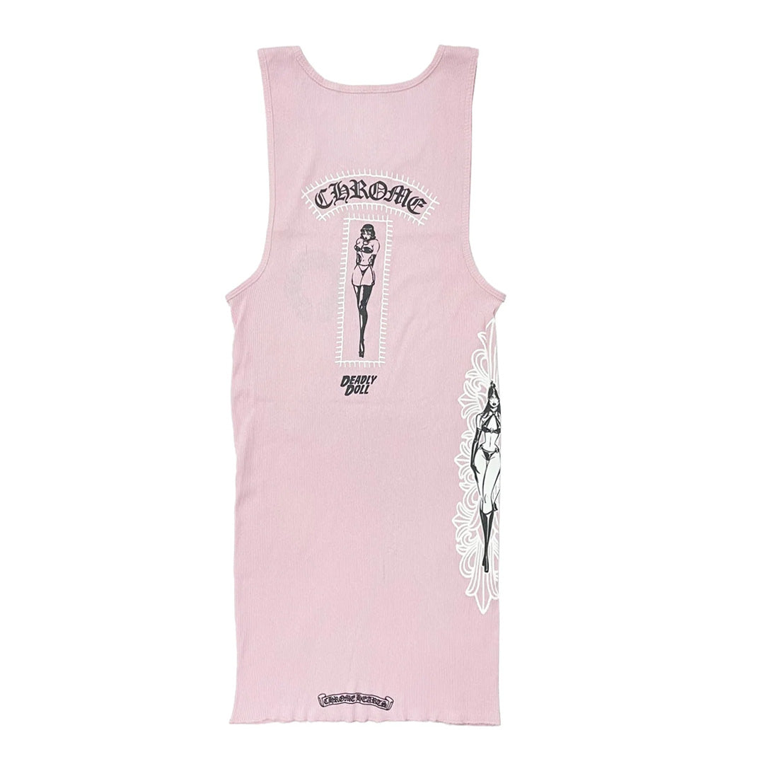 Chrome Hearts x Deadly Doll Rib Art Basel Tank Top Pink