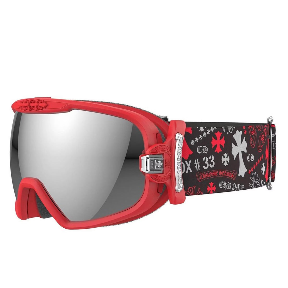 Chrome Hearts Silver Morning Ski Goggles Black/Red