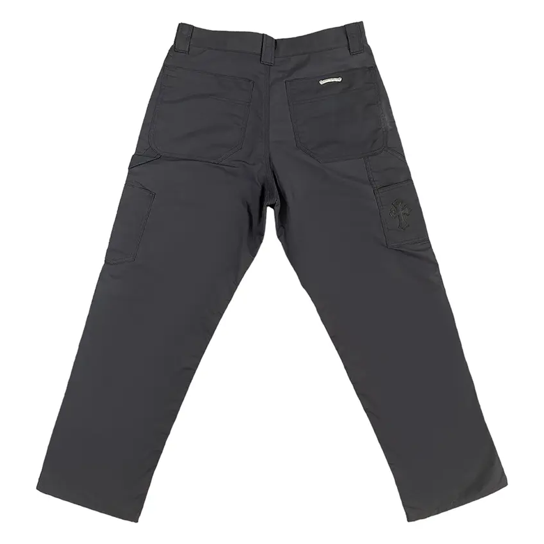 Chrome Hearts Leather Double Knee Carpenter Pants Black