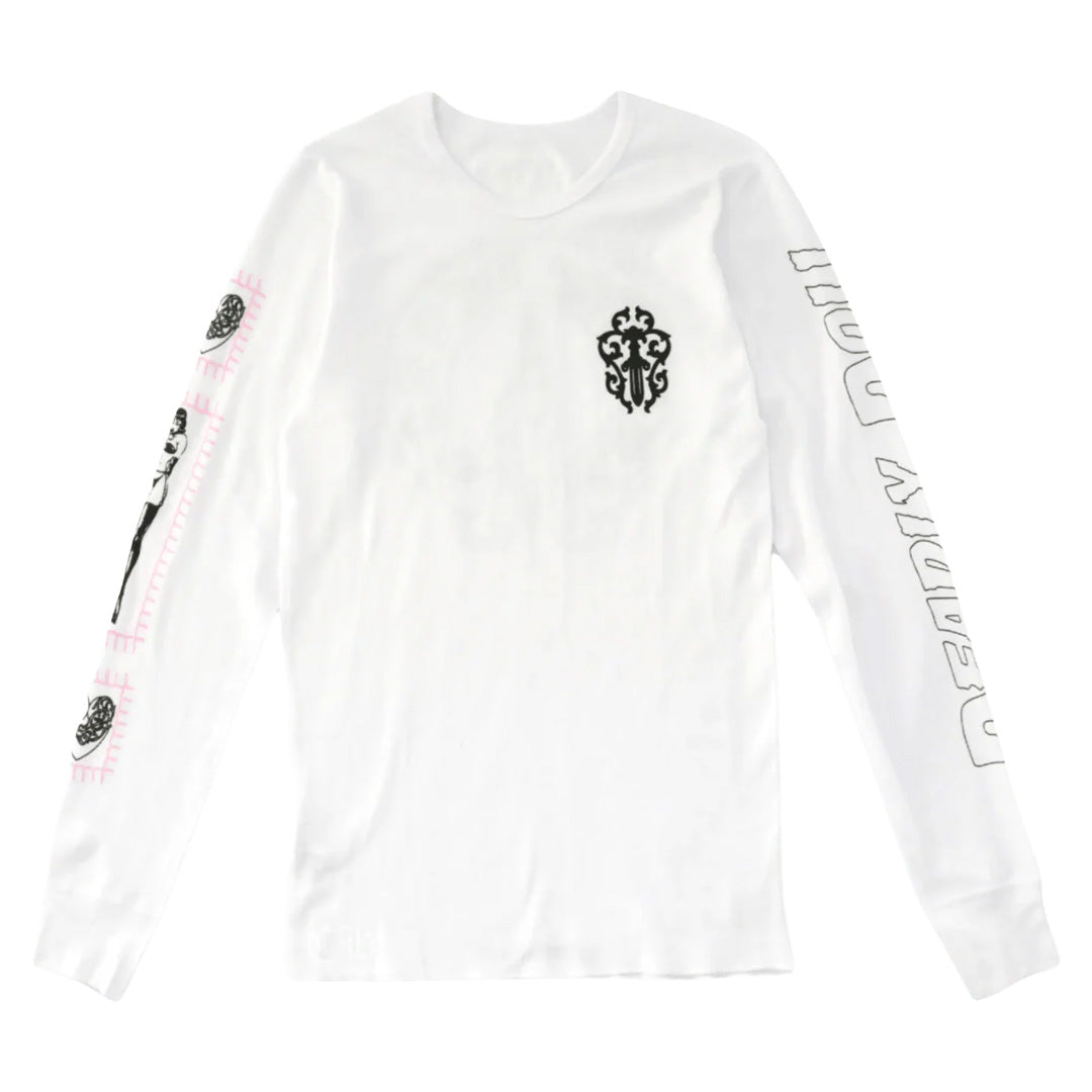 Chrome Hearts Deadly Doll Thermal Long Sleeve T-Shirt White