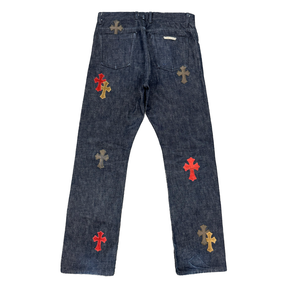 Chrome Hearts Selvedge Denim Cross Patch Jeans