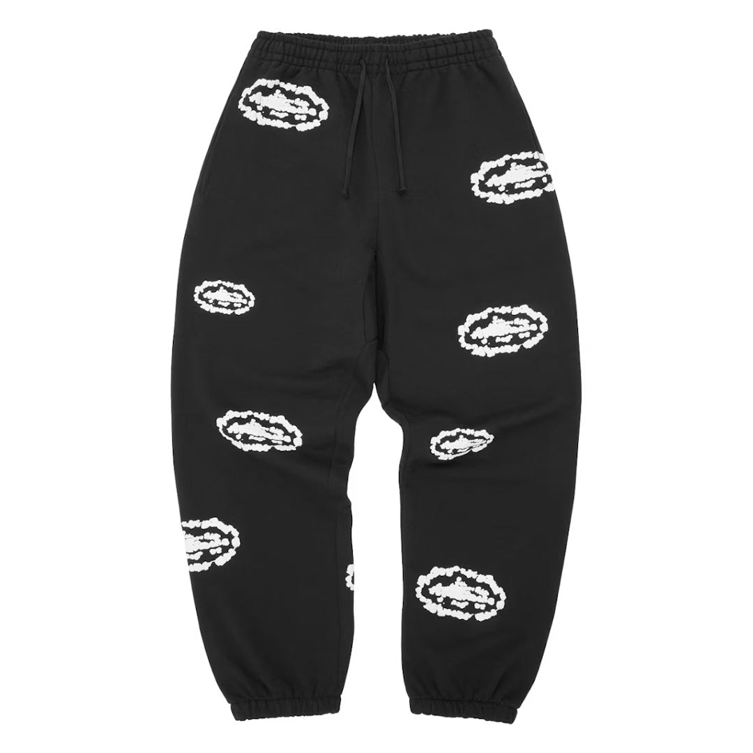 Denim Tears x Corteiz Island Wreath Sweatpants Black