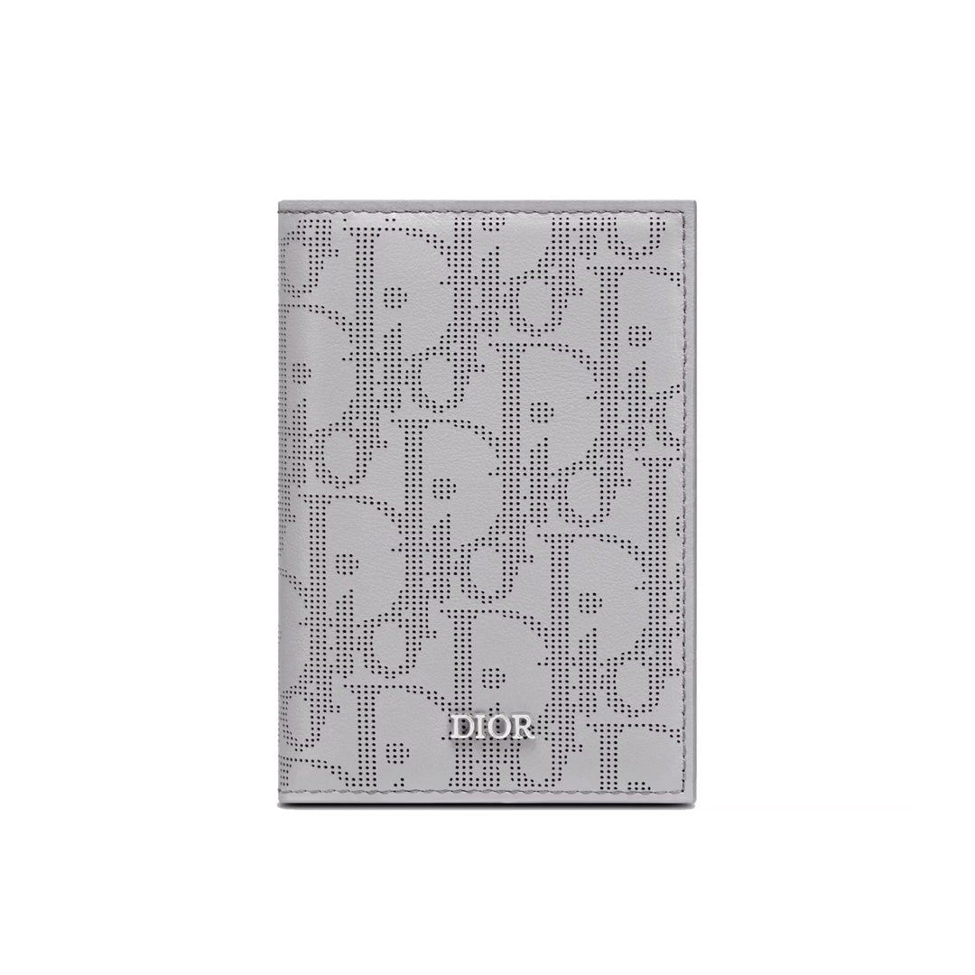Dior Bi-Fold Card Holder Oblique Galaxy Gray