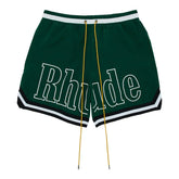 Rhude Logo Basketball Swim Shorts Forest Green