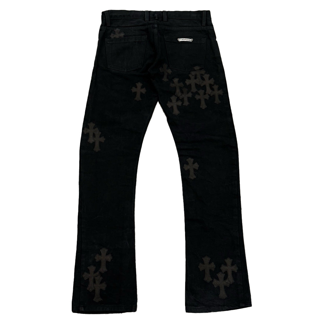 k*i様 Chrome hearts デニム Chrome Hearts Black Denim Black Cross Patch Jeans | Kenshi