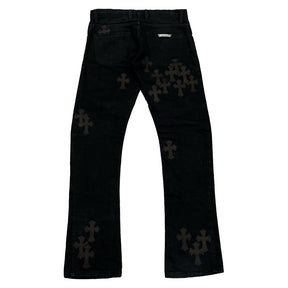 Chrome Hearts Black Denim Black Cross Patch Jeans