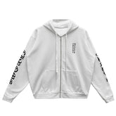 Chrome Hearts Vertical Logo Zip Up Hoodie White Black