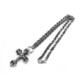 Chrome Hearts Filigree Cross Pendant With Paper Chain