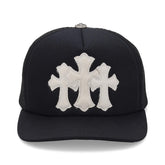 Chrome Hearts Triple Cross Patch Pony Hair White Trucker Hat