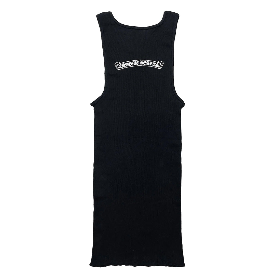 Chrome Hearts Scroll Neck Logo Rib Tank Black