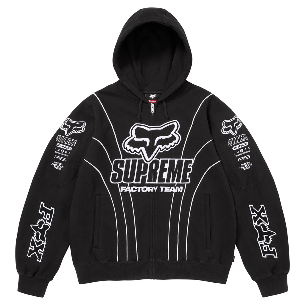 Supreme Fox Racing Zip Up Hoodie Black | Kenshi