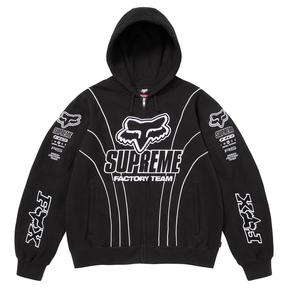 Supreme Fox Racing Zip Up Hoodie Black