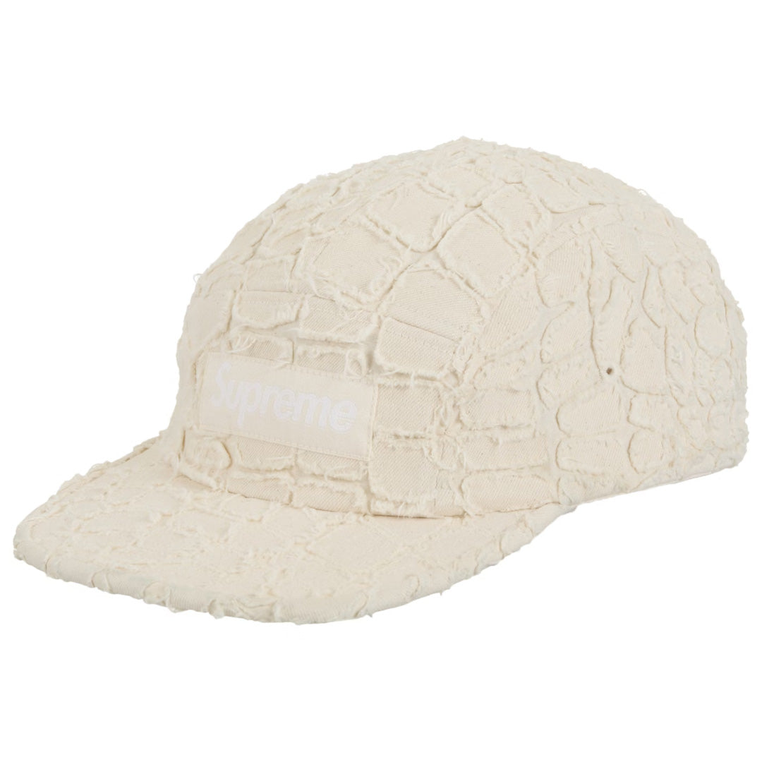 Supreme Frayed Croc Denim Camp Cap Natural