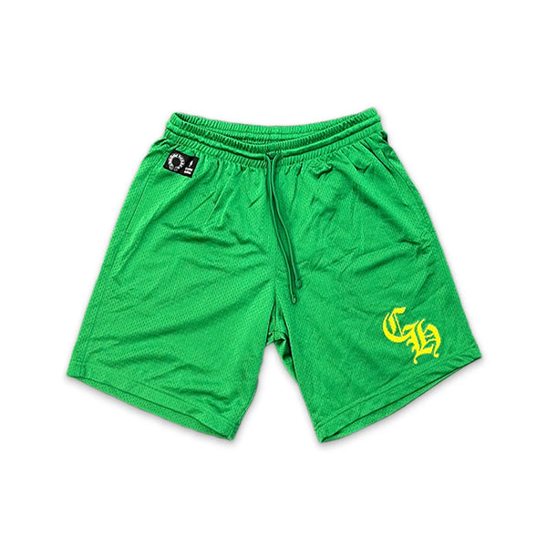 Chrome Hearts Sports Mesh Varsity Shorts Green | Kenshi