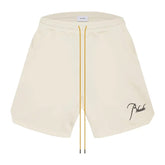 Rhude Script Logo Sweat Shorts Vintage White