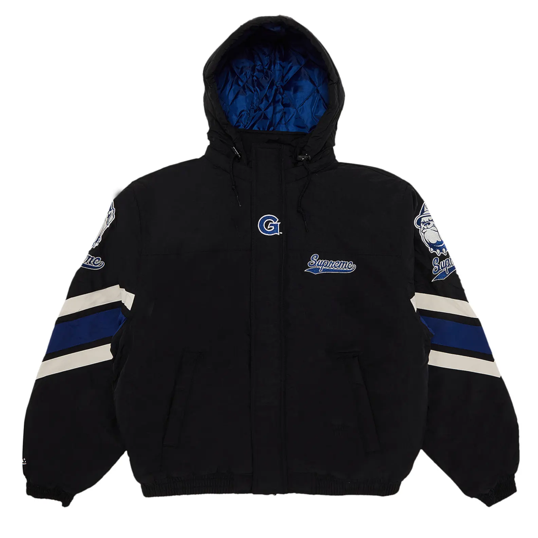 Supreme x Mitchell & Ness NCAA Hooded Stadium Jacket Black