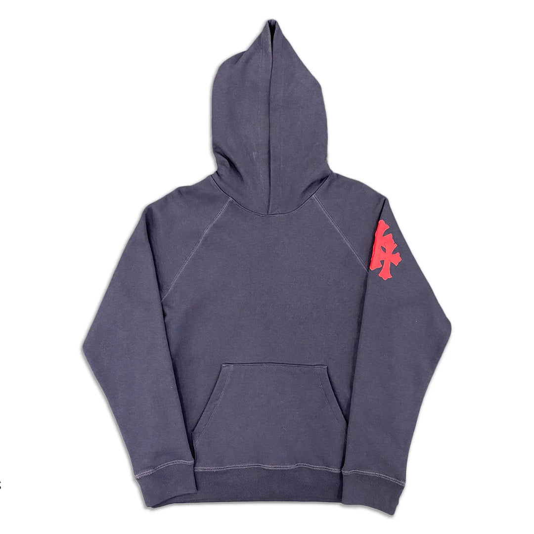 Chrome Hearts Paper Jam Triple Cross Hoodie Navy/Red