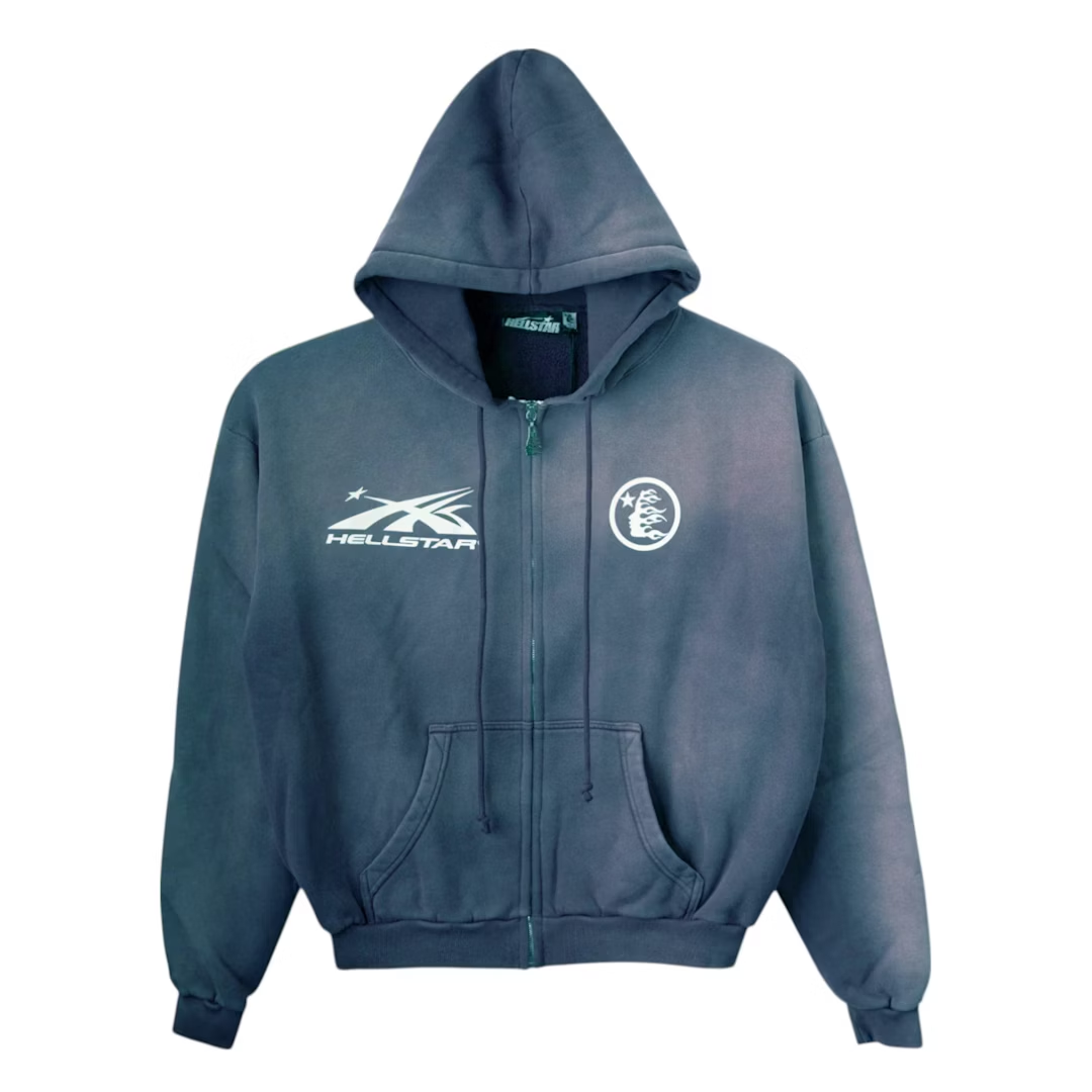 Hellstar Sports Zip Up Hoodie Emerald