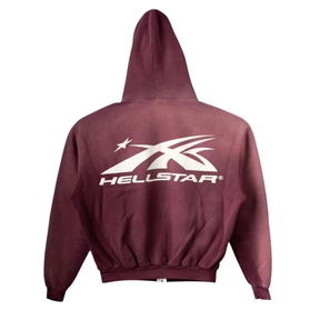 Hellstar Sports Zip Up Hoodie Burgundy | Kenshi Hellstar Sports Zip Up Hoodie Burgundy | Kenshi