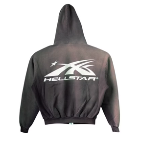 Hellstar Sports Zip Up Hoodie Grey