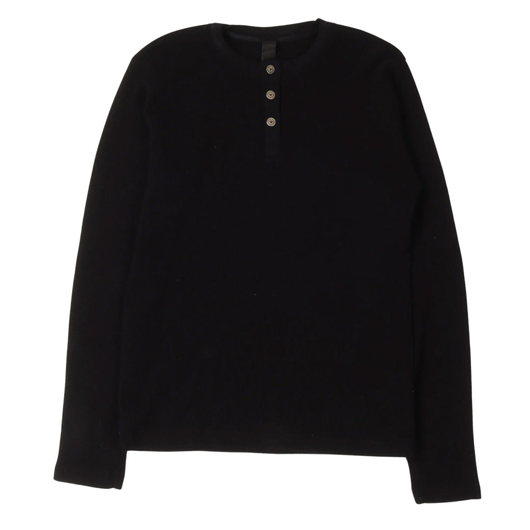 Chrome Hearts Embroidered Henley Thermal Long Sleeve Shirt