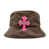 Chrome Hearts Brown Pink Patch Bucket Hat