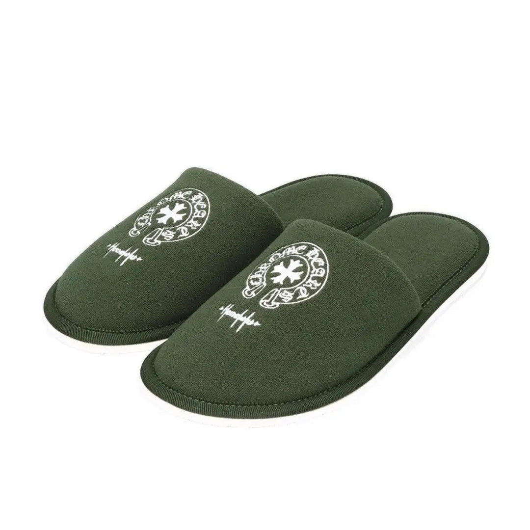 Chrome Hearts Honolulu Exclusive Horseshoe Embroidery Slippers