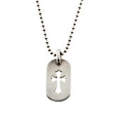 Chrome Hearts Mini Cutout Dog Tag with Cross (With Chain)