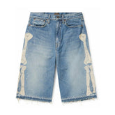 Kapital Bone Denim Shorts Light Wash