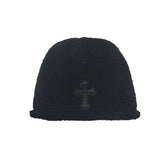 Chrome Hearts Mini Cross Patch Cashmere Black Beanie (Kids)