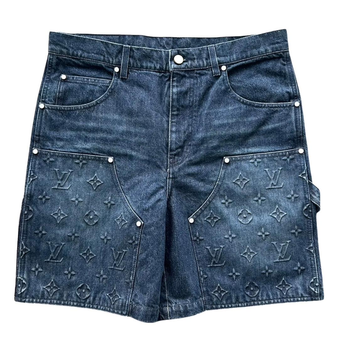 Louis Vuitton Blue Monogram Carpenter Denim Shorts