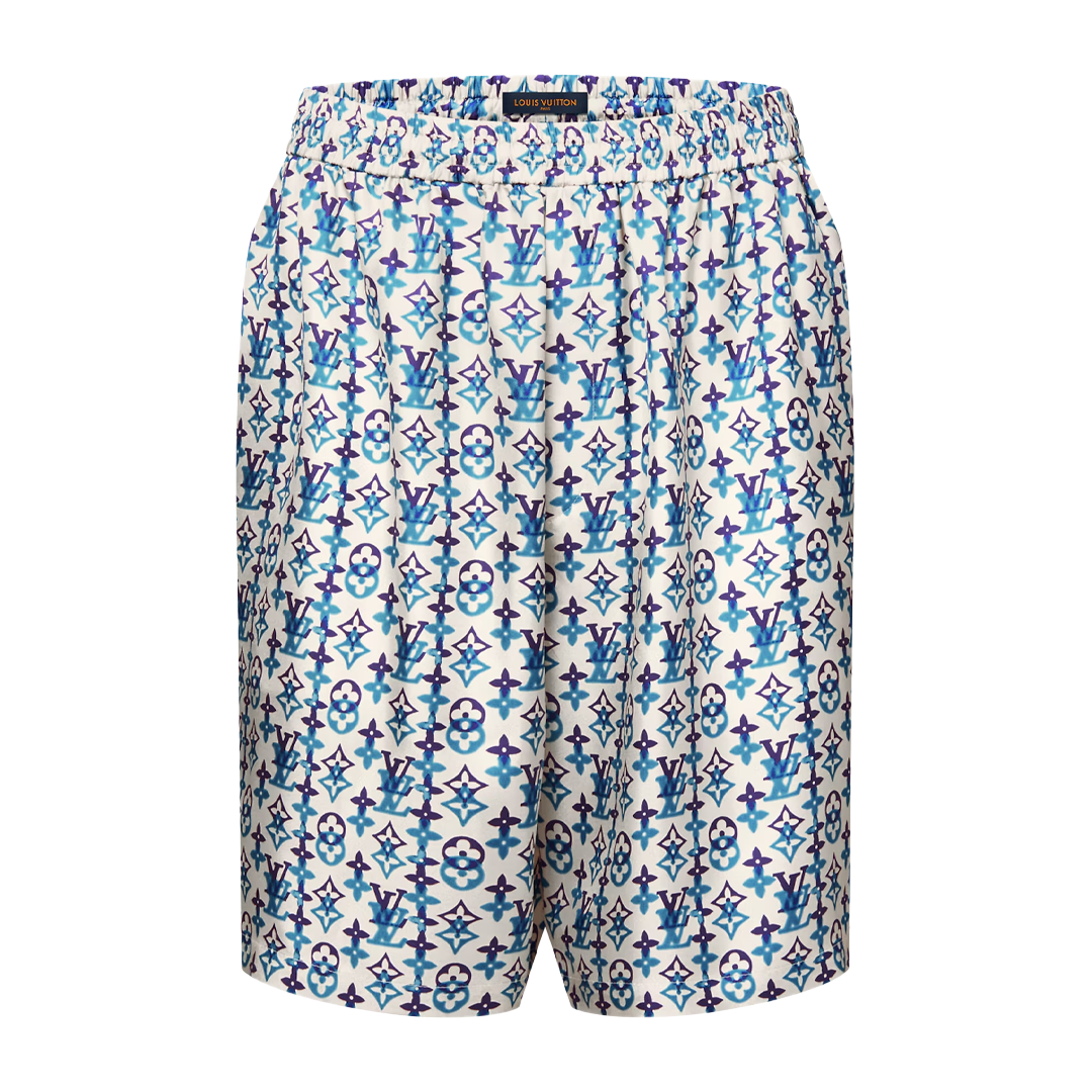 Louis Vuitton Monogram Printed Silk Shorts