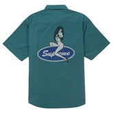 Supreme Rhinestone Pin Up S/S Work Shirt Green