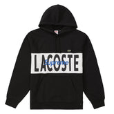 Supreme LACOSTE Logo Panel Hoodie Black