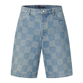 Louis Vuitton Damier 3D Light Denim Shorts