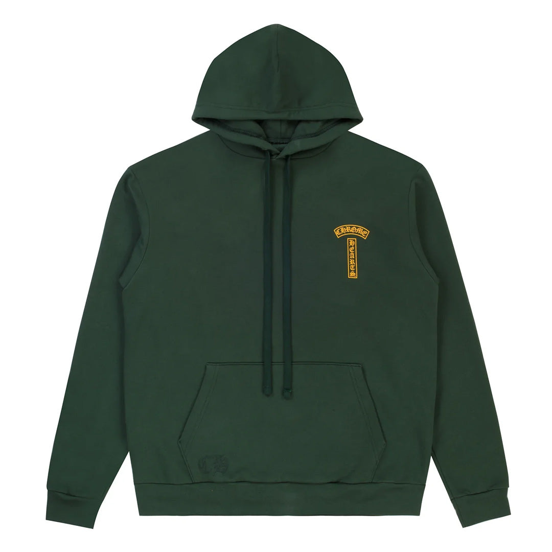 Chrome Hearts Military Green Orange Shoulder Logo Hoodie