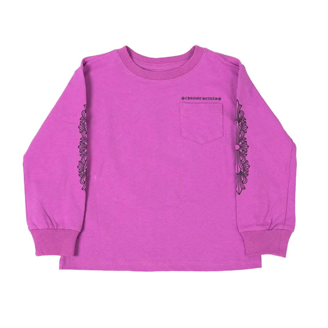 Chrome Hearts Matty Boy Spider Web Long Sleeve T-Shirt Purple (Kids)