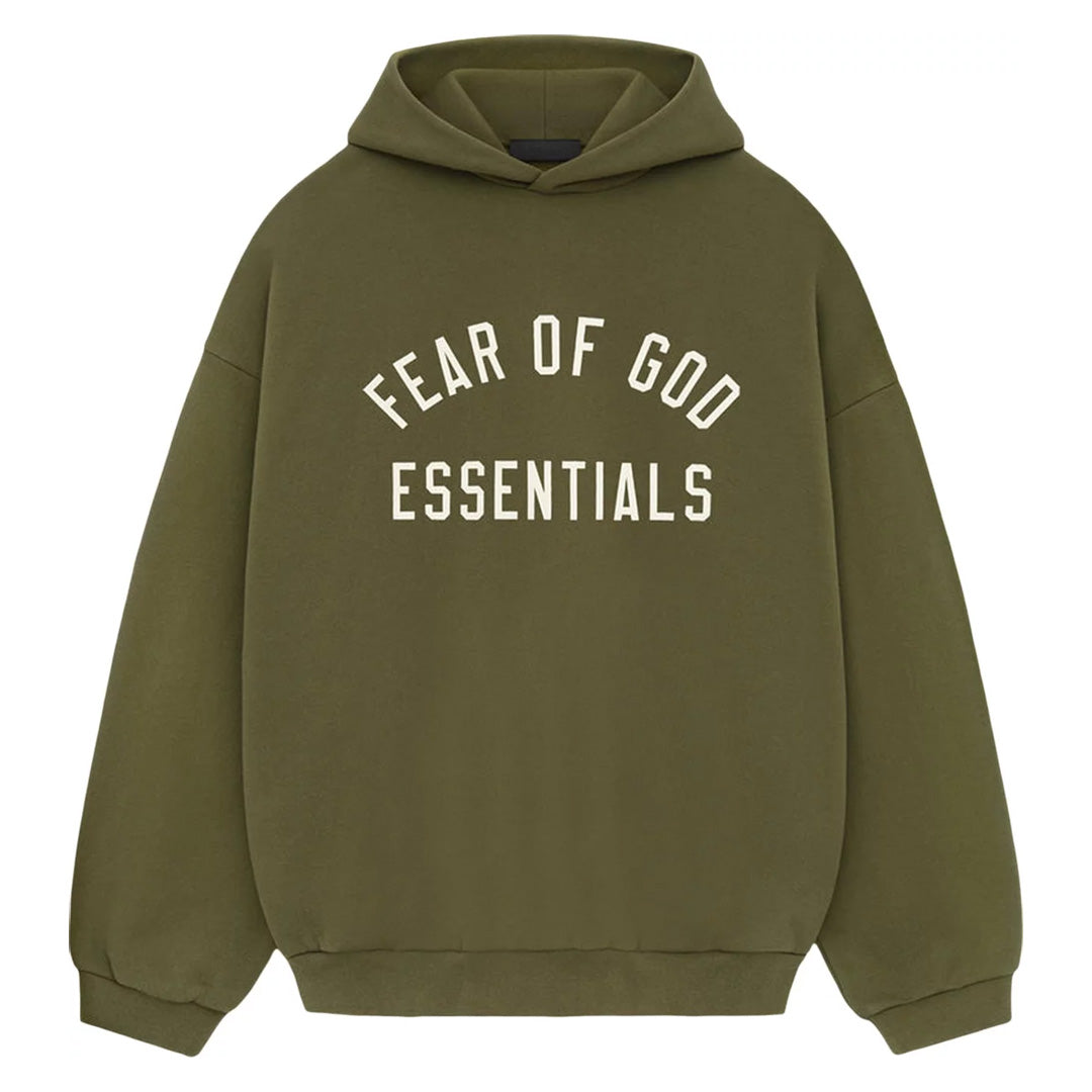 Fear of God Essentials State Collection Military Green Hoodie | Kenshi
