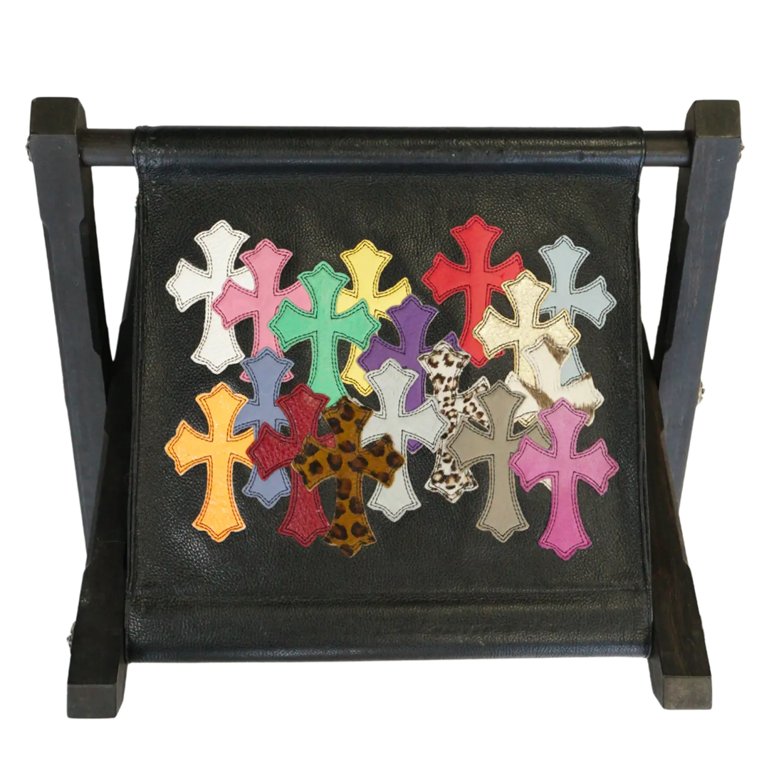 Chrome Hearts Leather Multi Cross Patch Remote Magazine Holder