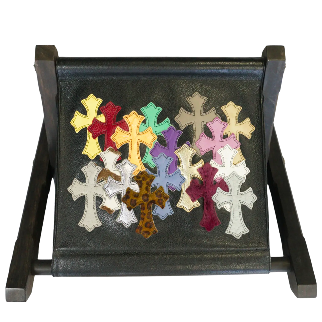 Chrome Hearts Leather Multi Cross Patch Remote Magazine Holder