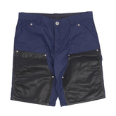 Chrome Hearts Leather Double Knee Shorts Navy