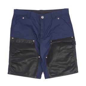 Chrome Hearts Leather Double Knee Shorts Navy