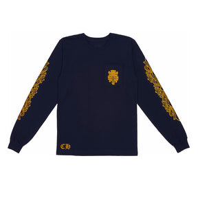 Chrome Hearts V89 Dagger Long Sleeve T-Shirt Navy