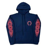 Chrome Hearts Navy Red Floral Hoodie