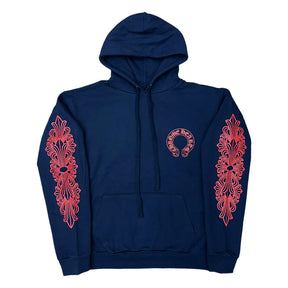 Chrome Hearts Navy Red Floral Hoodie