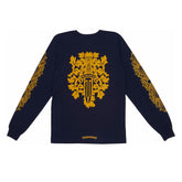 Chrome Hearts V89 Dagger Long Sleeve T-Shirt Navy